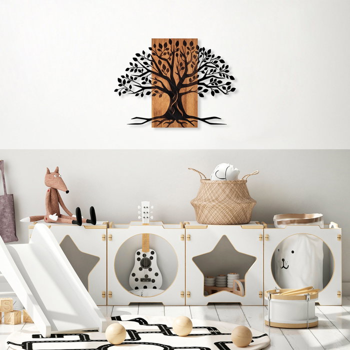 Wallity Accesorio de Pared de Madera Decorativa 382, Madera y Metal, 58 x 80 cm